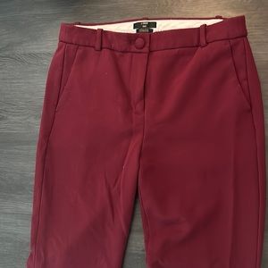 JCrew High-Rise Cameron Pants in dark pink